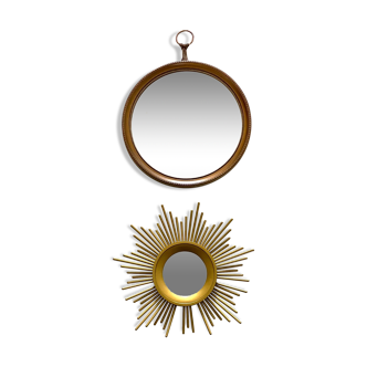 Duo miroirs soleil vintage