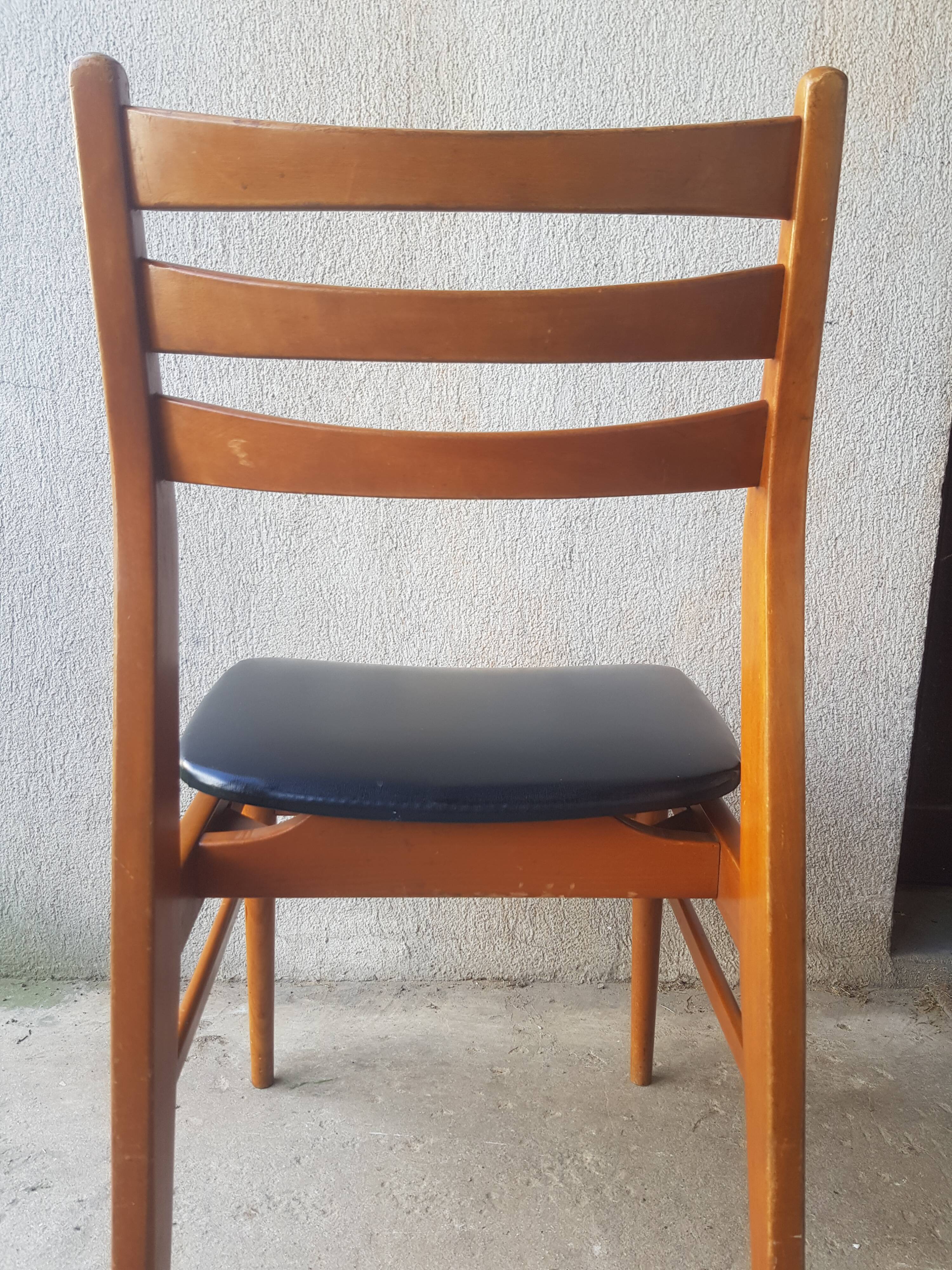 Teak and skai chair