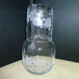 Glass night maid hand-engraved floral decoration