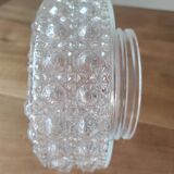 Glass ceiling light globe with relief decoration