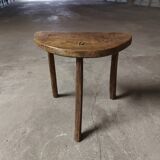 Milking tripod wooden stool