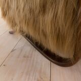 Halabala 269 lounge chair in long hair sheepskin