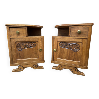 Incredible Pair of vintage Art Deco bedside tables 1950s