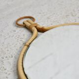 Rattan mirror in the style of Louis Sognot, France, 1950