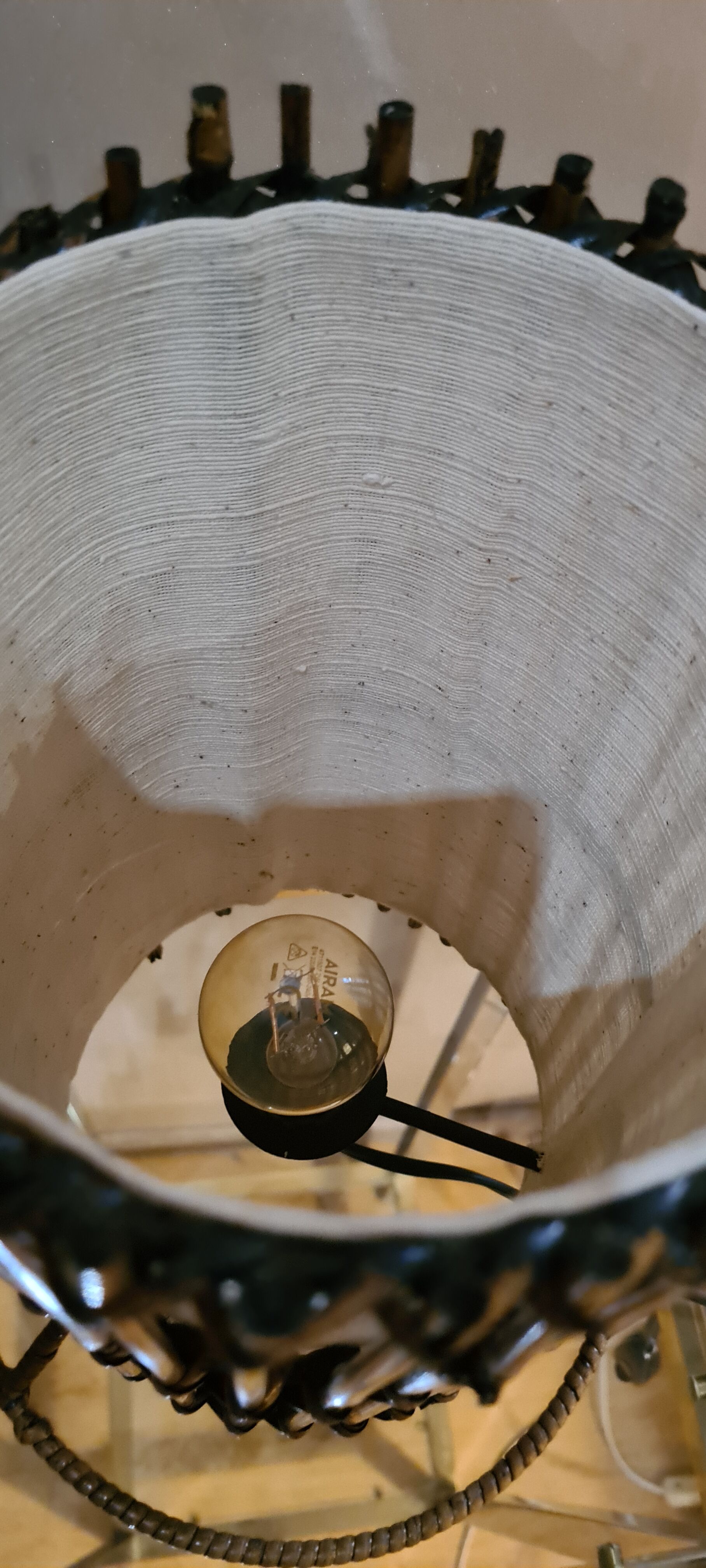 Wicker lamp rattan bamboo in the taste of louis sognot 1950 a 70