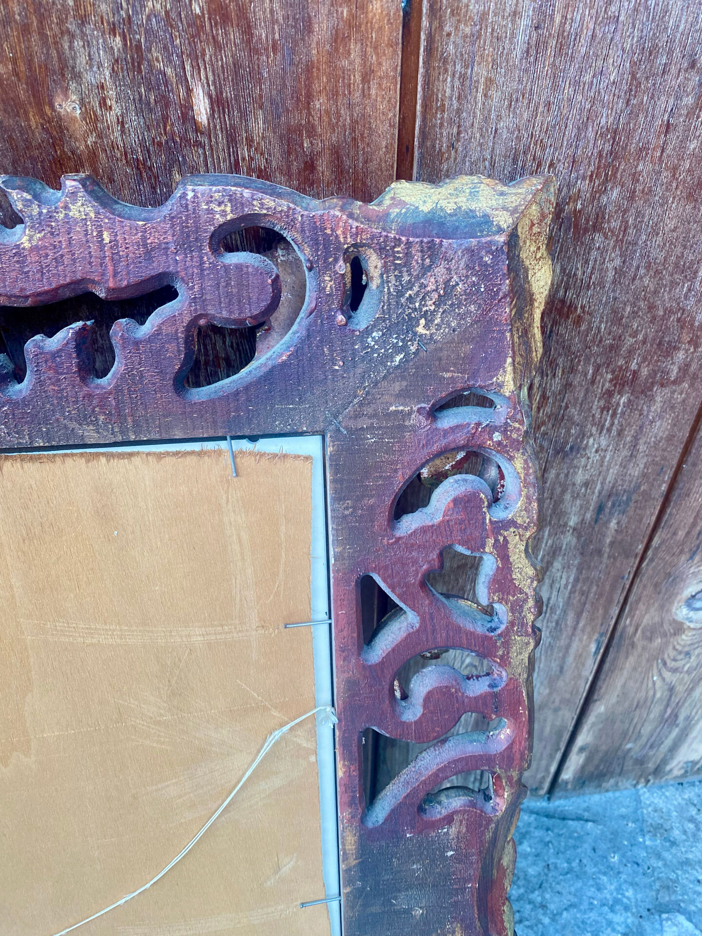 Antique mirror in carved wood