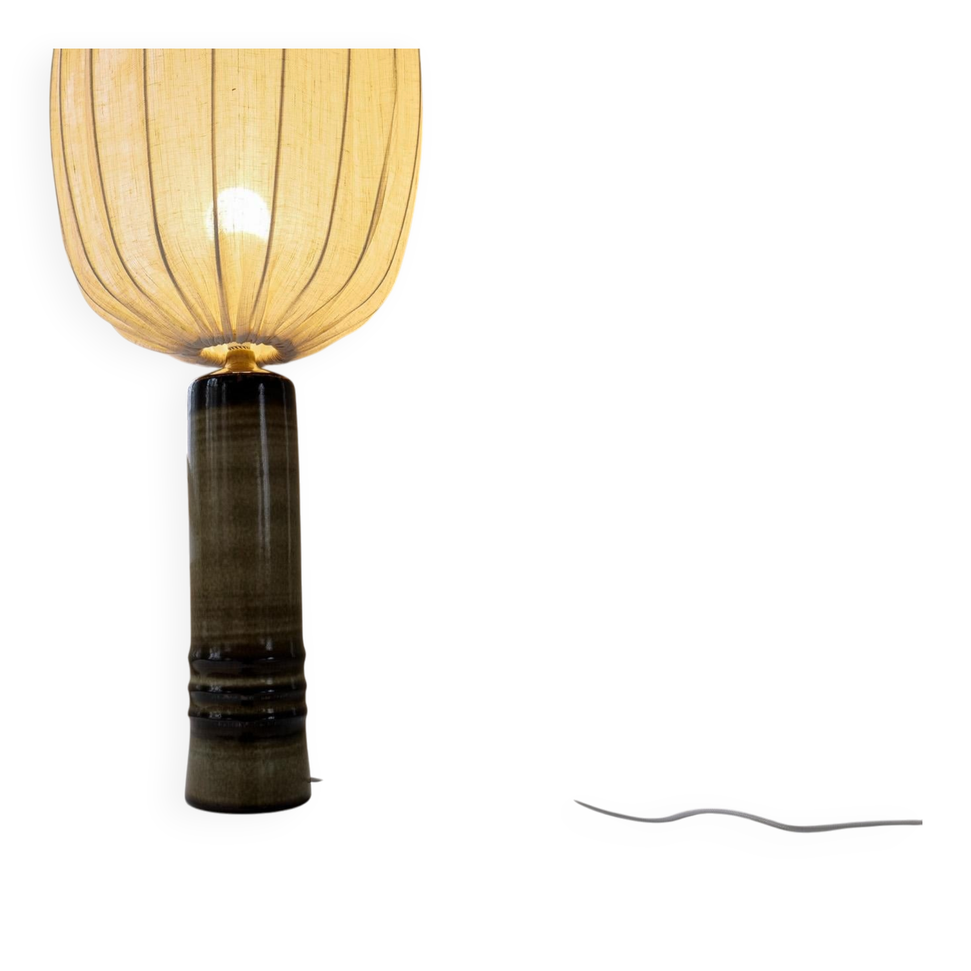 Mid-century modern ceramic table lamp in earthy tones Rörstrand Olle Alberius Sweden