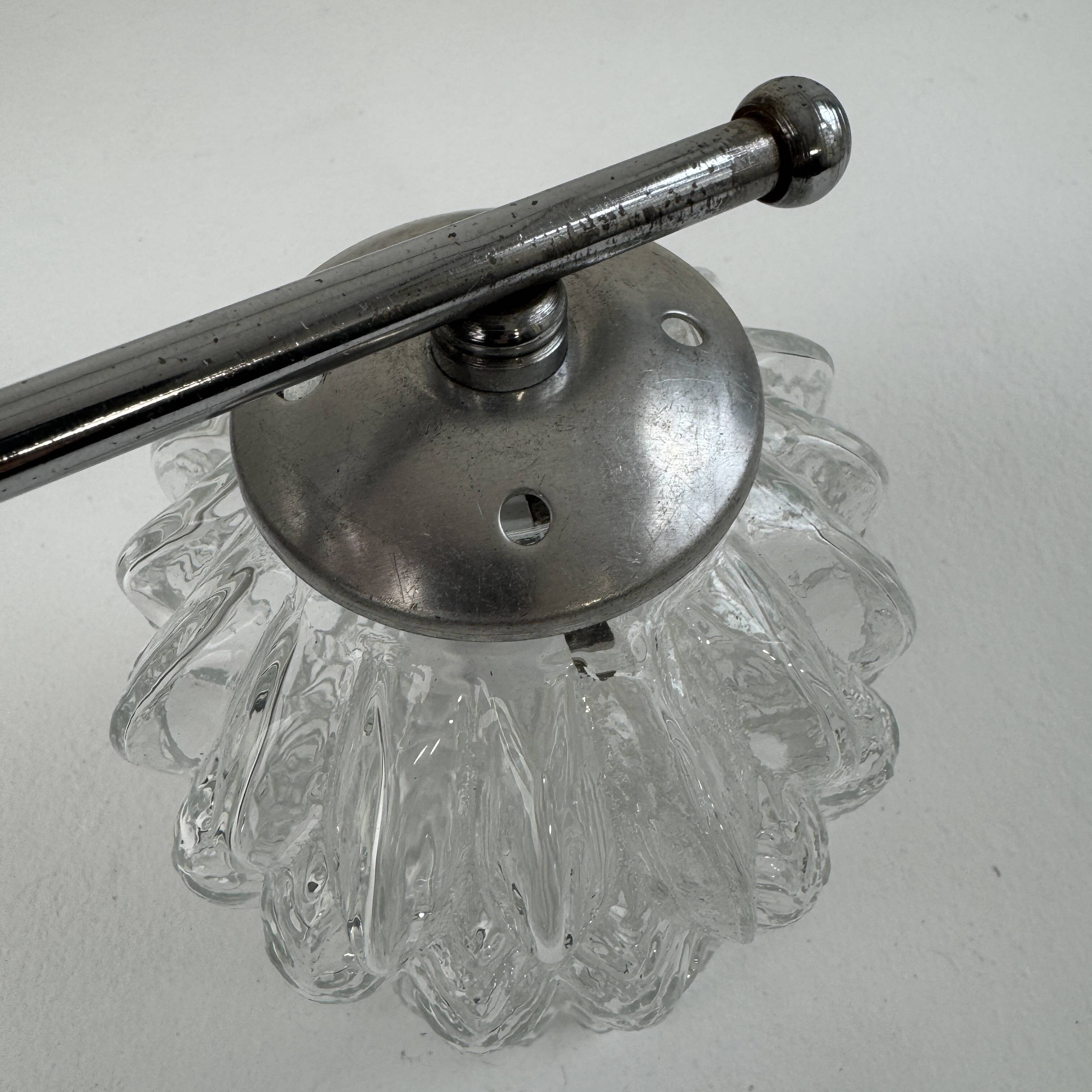 Vintage metal and glass wall light.