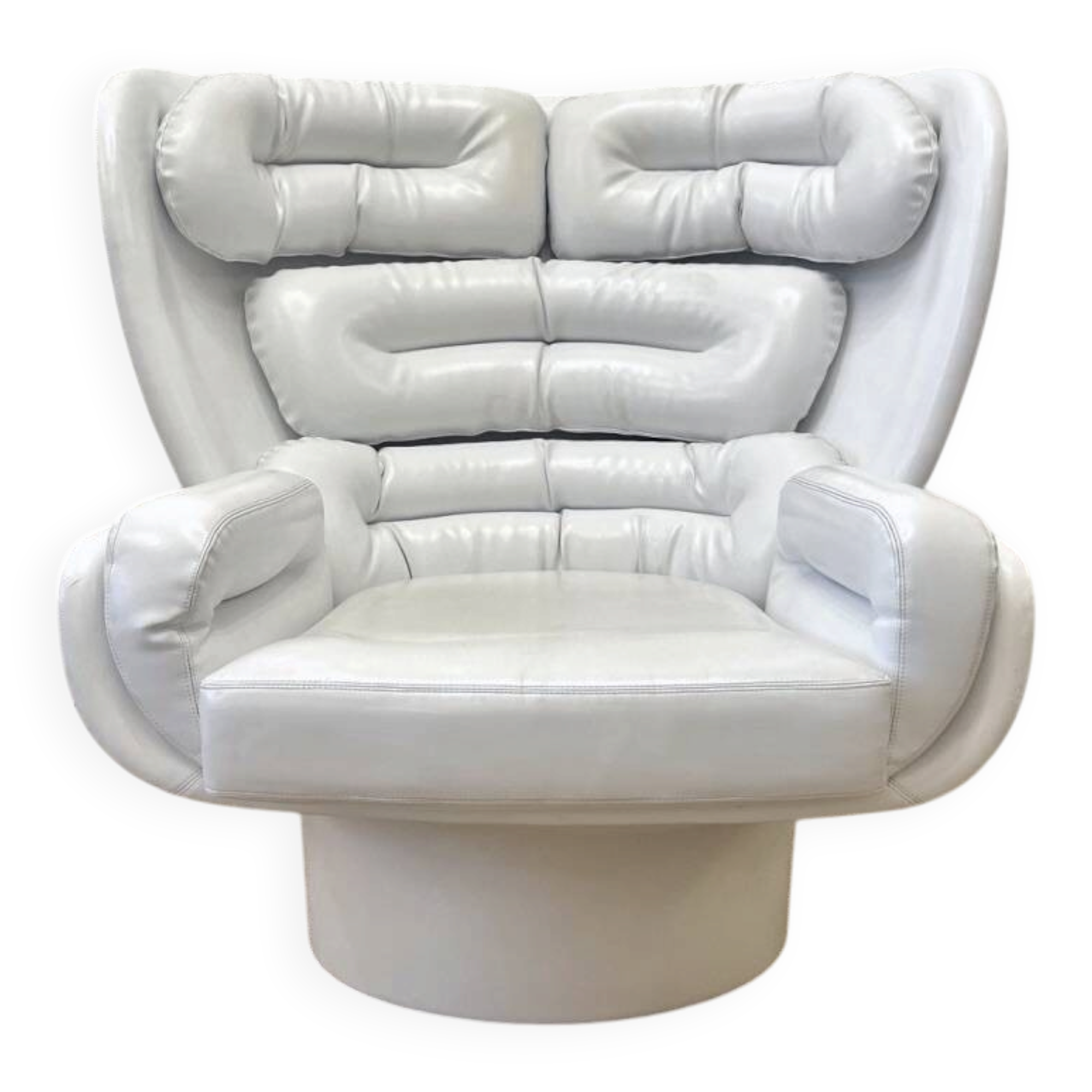 fauteuil Elda vintage de Joe Colombo en cuir blanc