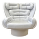 fauteuil Elda vintage de Joe Colombo en cuir blanc