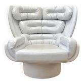 vintage Elda armchair by Joe Colombo in white leather