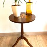Wooden pedestal table decor flower or bedside side table