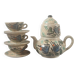 Large ceramic tea service signed Vallauris, vintage 1960.