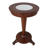 Art Nouveau period side table in walnut and marble