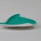 Slim turquoise porcelain ashtray from Augarten Vienna, mid-century, Austria, 1950s.