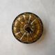 Vintage ceiling lamp amber crackle glass 1970s