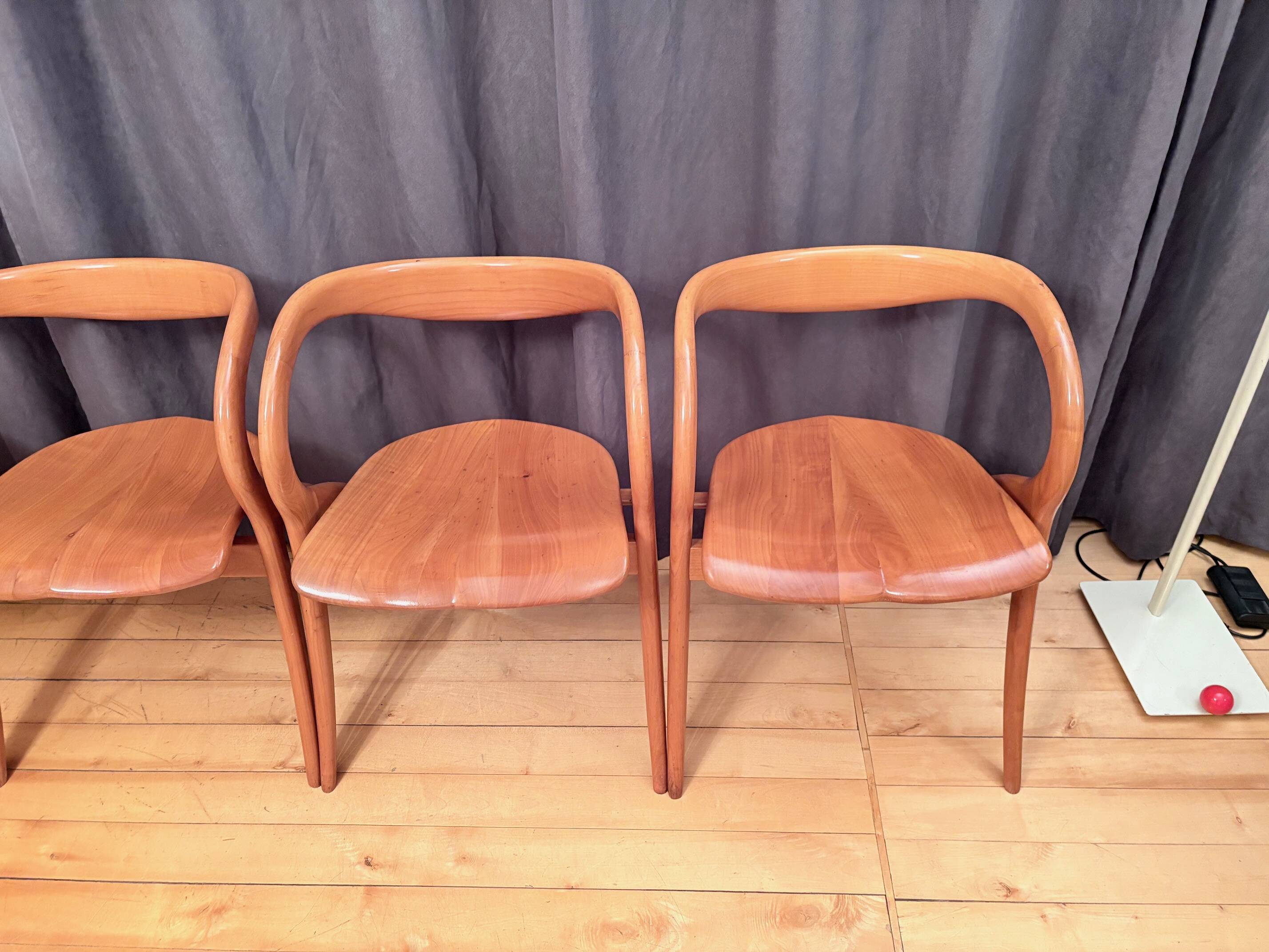 Set of four chairs designed by A. Sibau, Italy, 1980s.