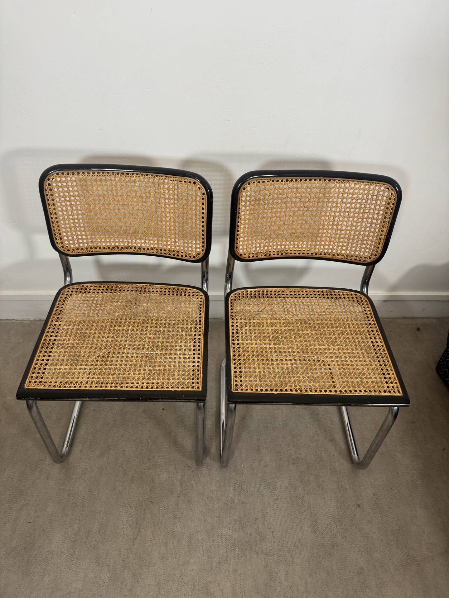Paire de chaises Cesca Marcel Breuer made in Italy b32