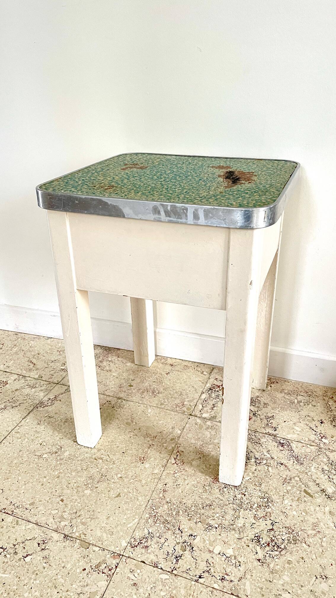Vintage wooden trunk stool