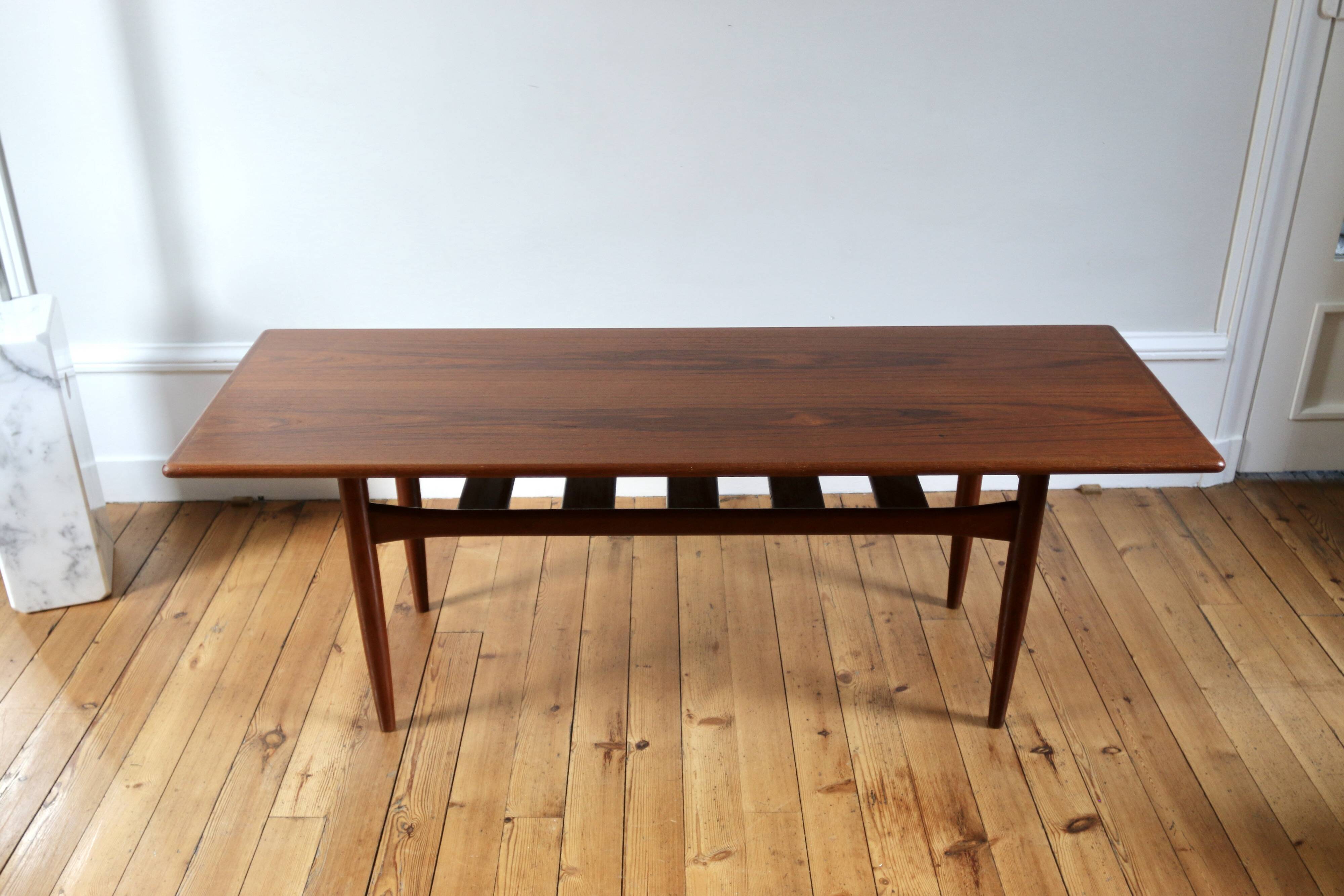 Vintage Scandinavian teak coffee table Trioh 1960s