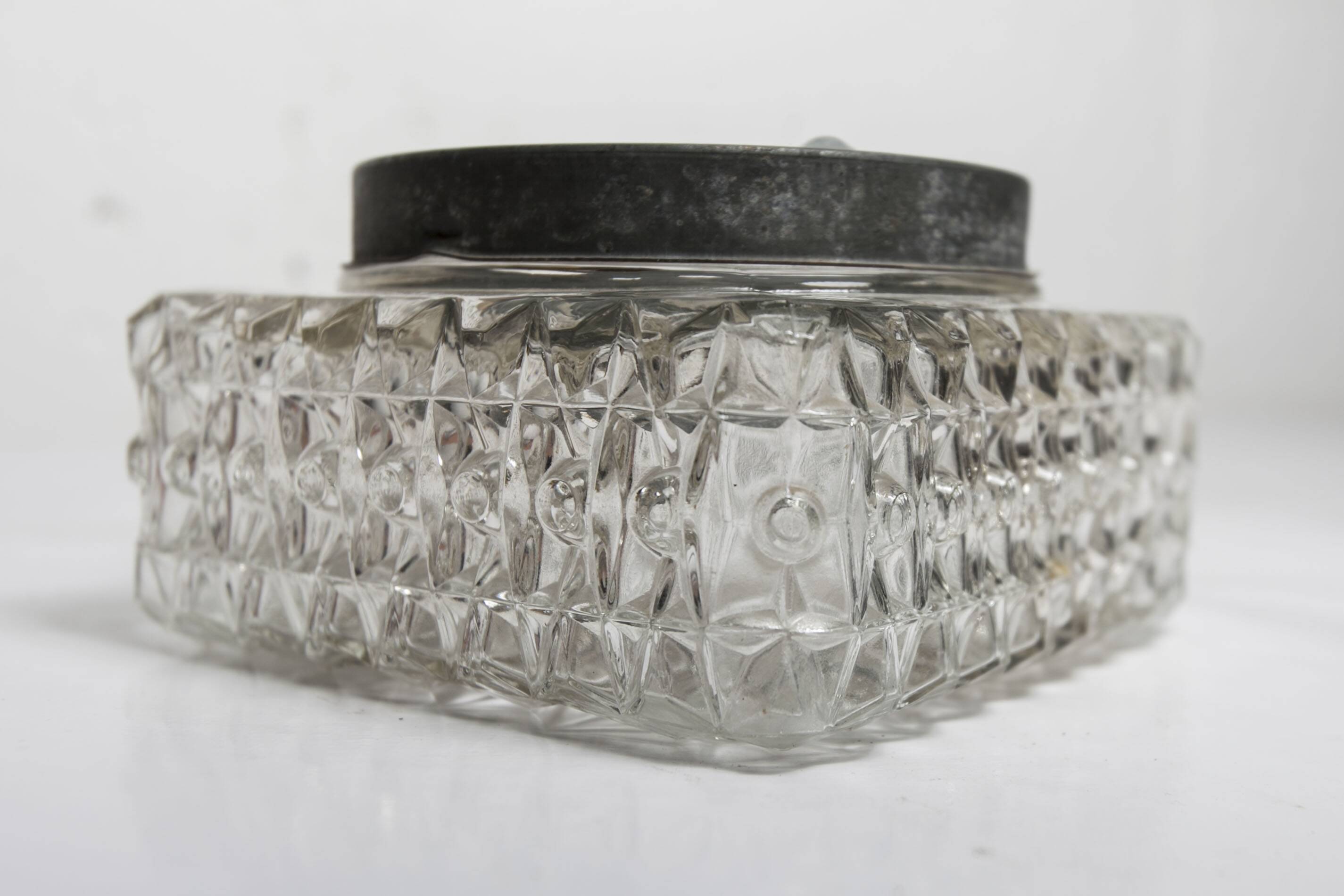 Square ceiling or wall light 1970 space age