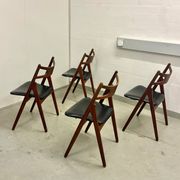 4x Teak Dining Chairs Hans J. Wegner CH29 Sawbuck