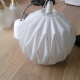 Vintage origami glass globe pendant light