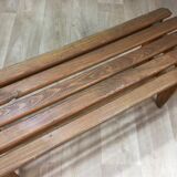 Slatted oak bench