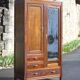 Art deco wooden cabinet with mirror, wooden storage unit, vintage Parisian cabinet