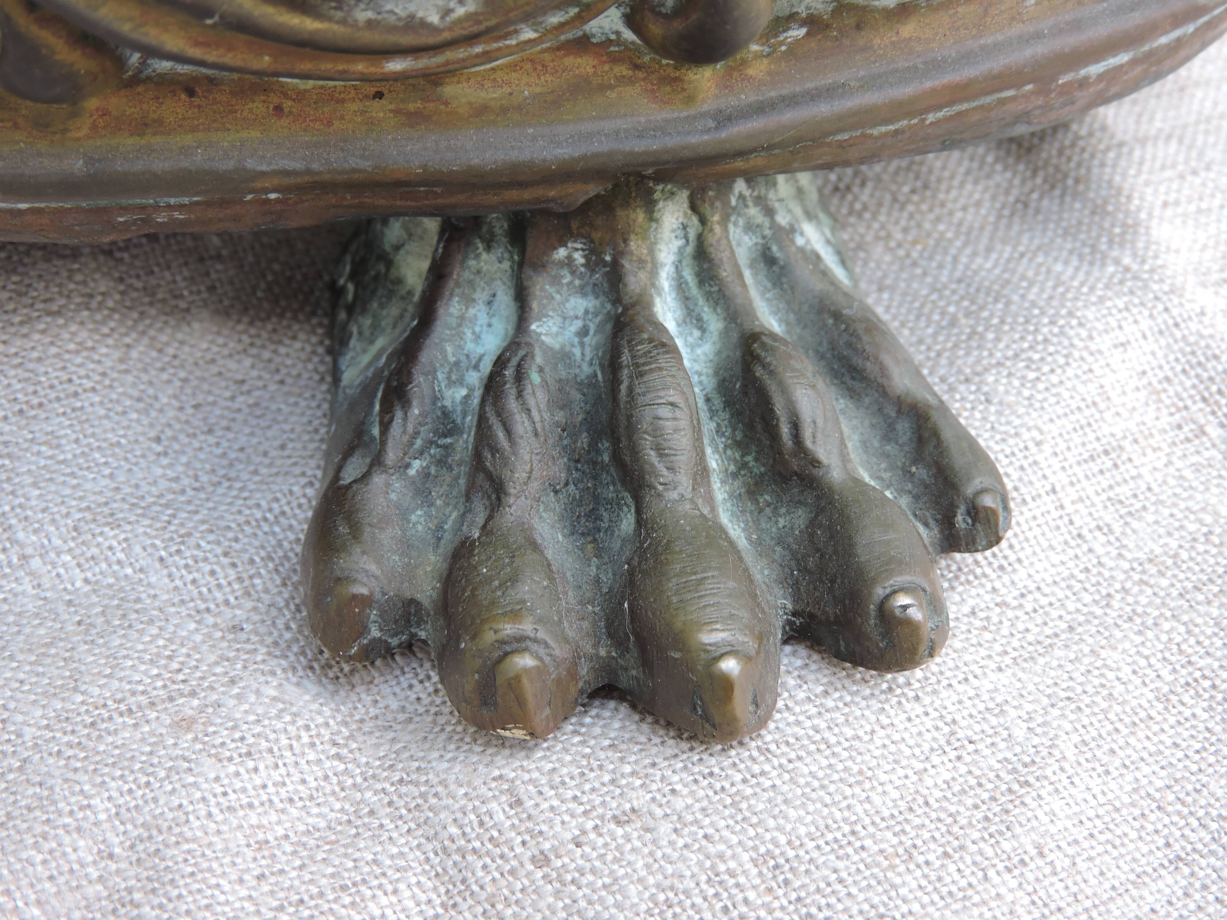 UMBRELLA HOLDER in copper with decoration in repelled CHERUBIN PUTTI ANGELOT, copperware XIX th century