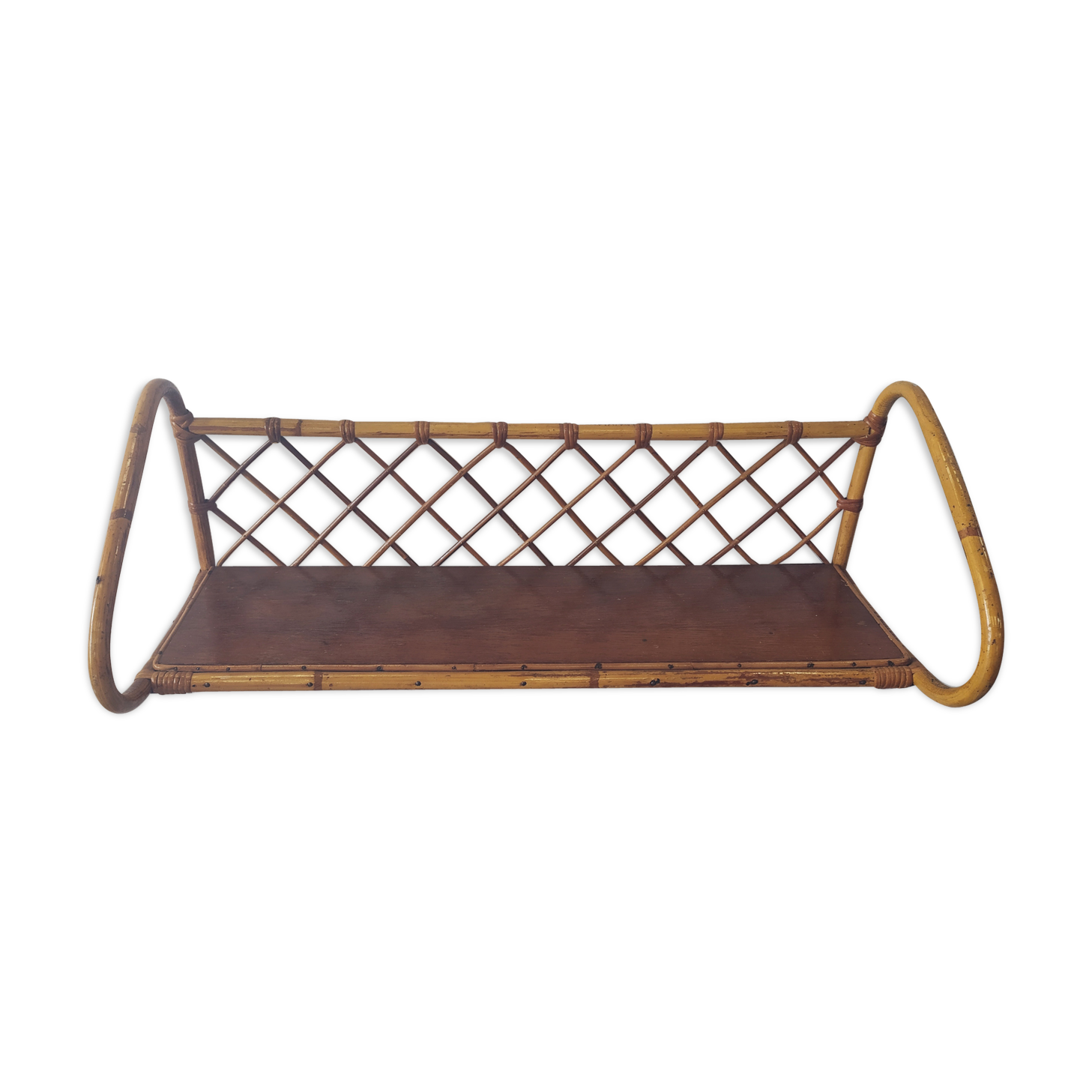 Vintage rattan shelf