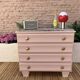 Pink wood and marble chest of drawers, 1950s