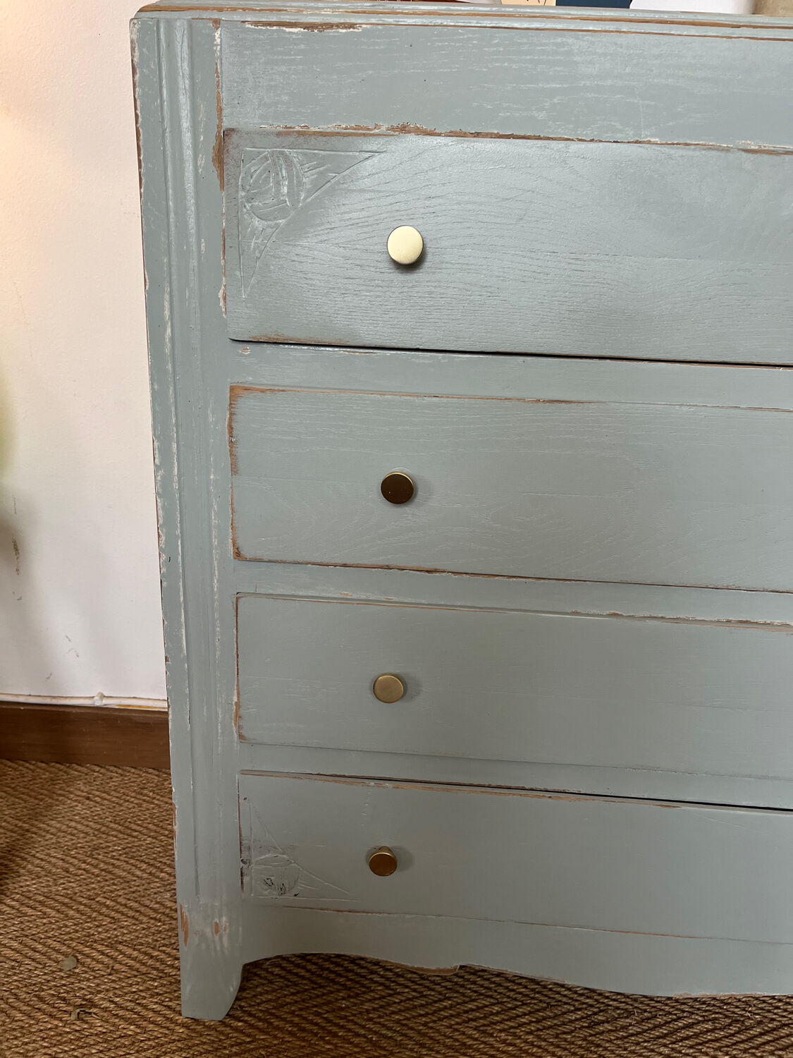 Vintage art deco wood chest of drawers