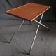 Danish teak and aluminium adjustable wine or side table, 1960s