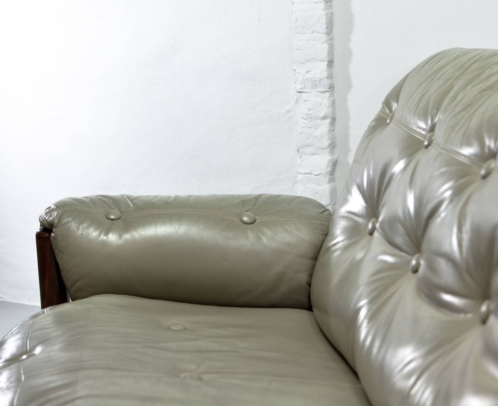 Jean Gillon Brazilian Jacarandá Wooden 3-Seat Sofa for Woodart, Brazil, 60s