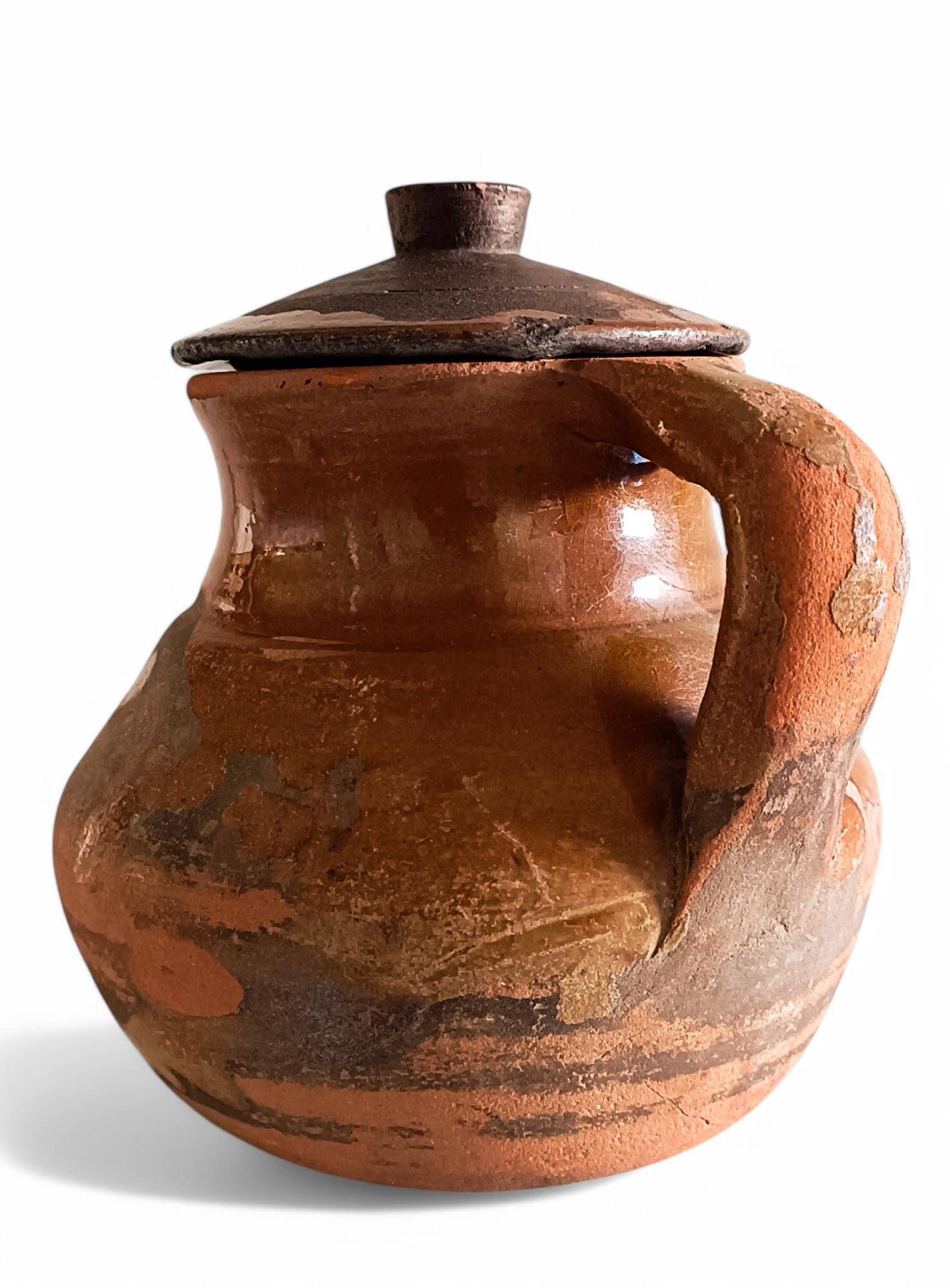 Rustic Terracotta Cooking Olla, Hand-Crafted, Spanish, 19th Century