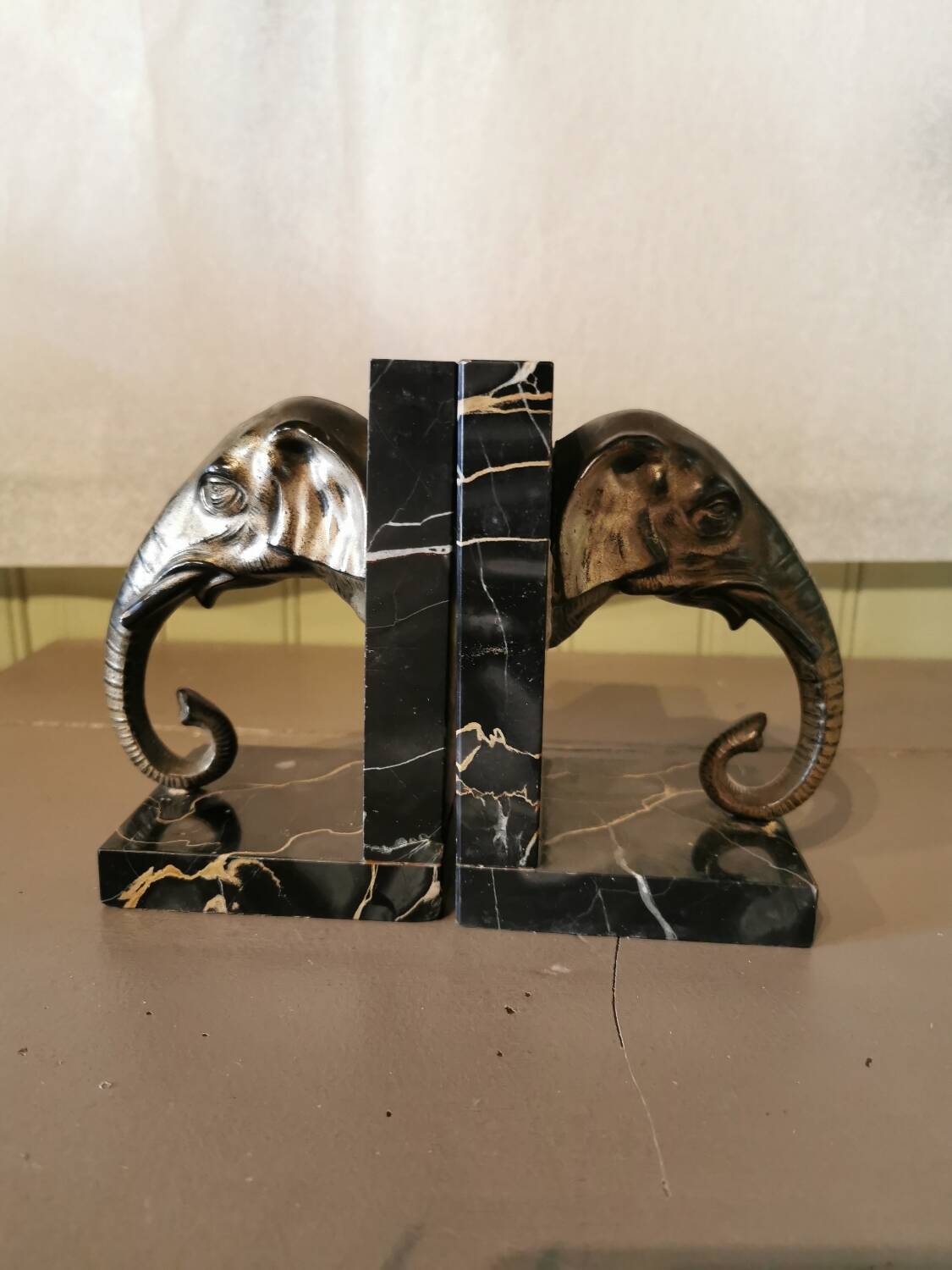 Art Deco Elephant Bookends