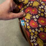 Lot of 6 teak and fabric chairs