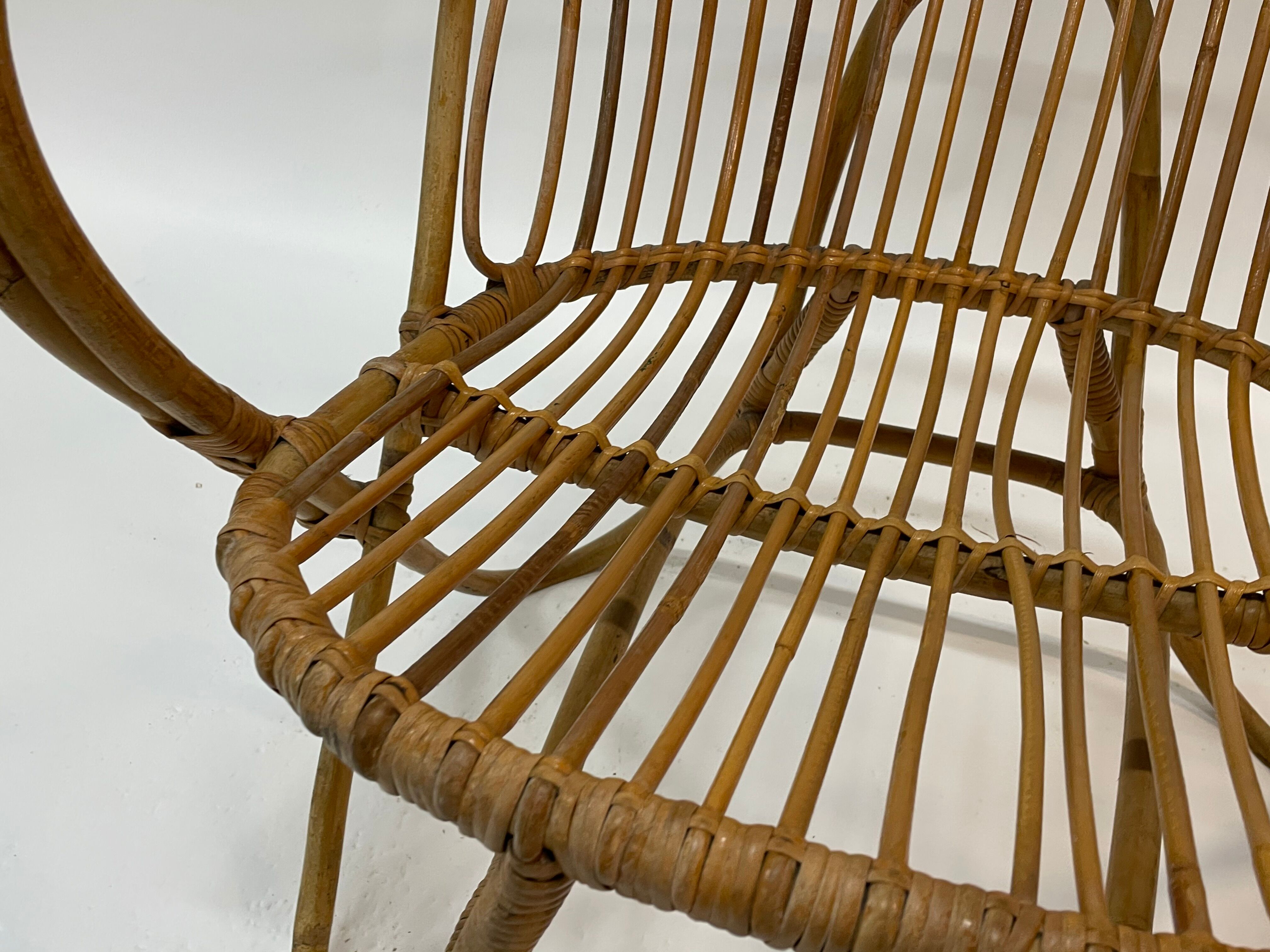 Vintage rattan chair by Dirk van Sliedregt Rohe Noordwolde 1960 from the Netherlands