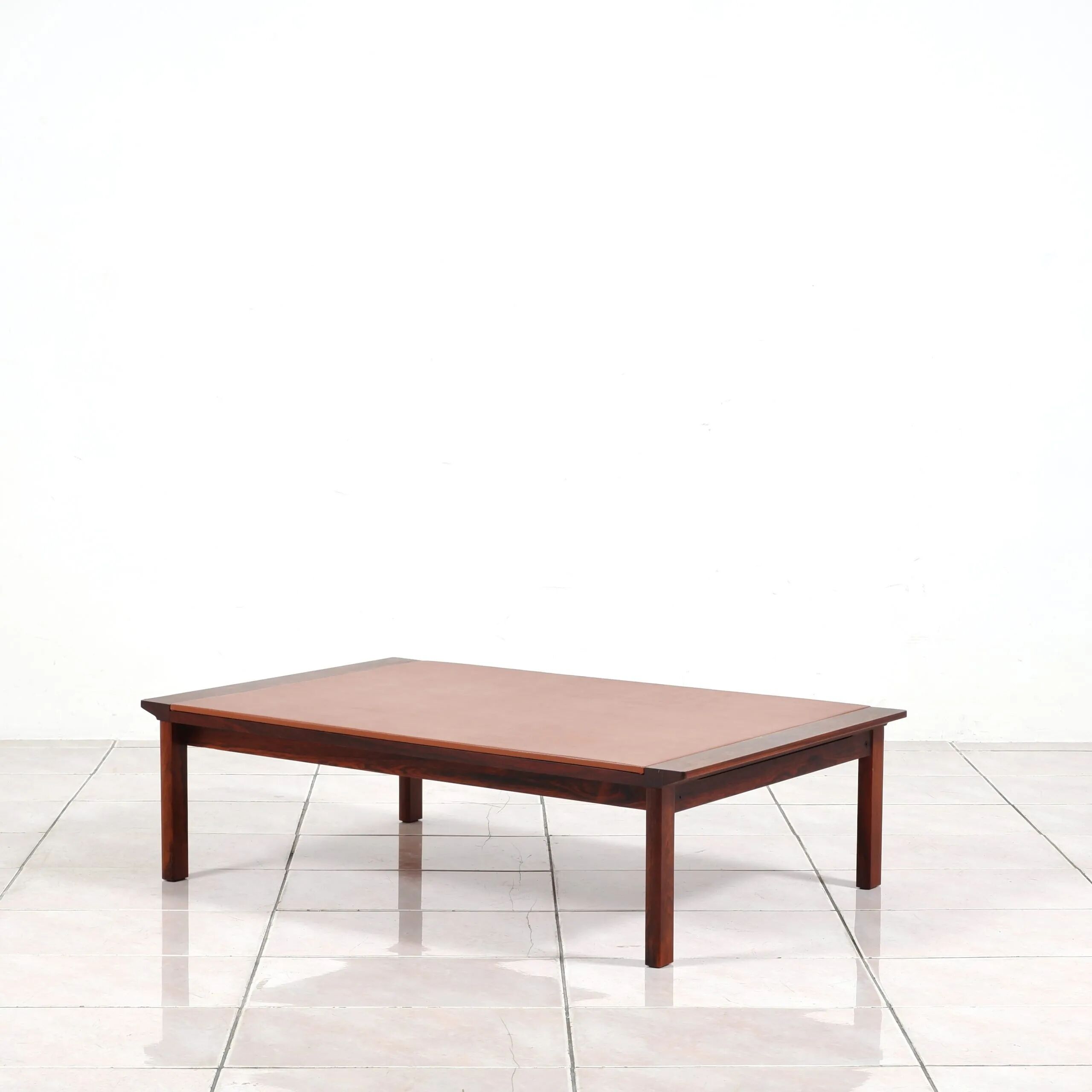 Hans Olsen rosewood leather coffee table
