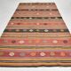 6x12 Long Wide Red Striped Kilim Rug,  190x356Cm
