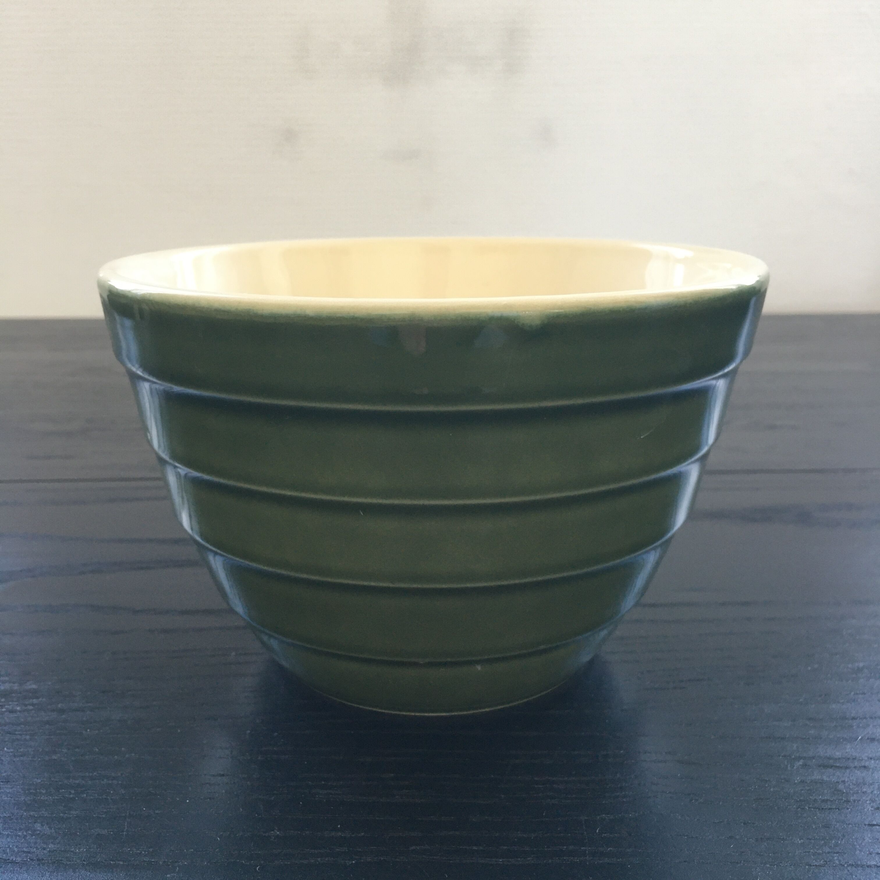 Olive green salad bowl
