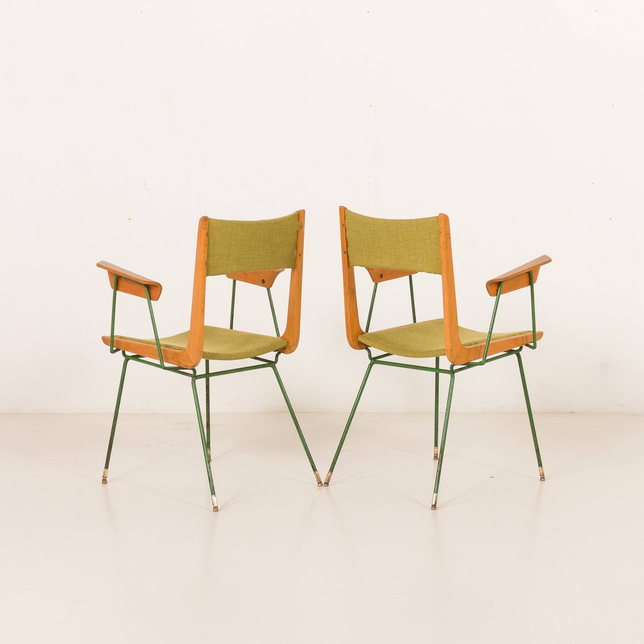Boomerang chair attr. to Carlo De Carli, set of 2, Italy 1950s