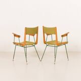 Boomerang chair attr. to Carlo De Carli, set of 2, Italy 1950s