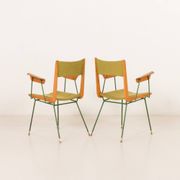Boomerang chair attr. to Carlo De Carli, set of 2, Italy 1950s