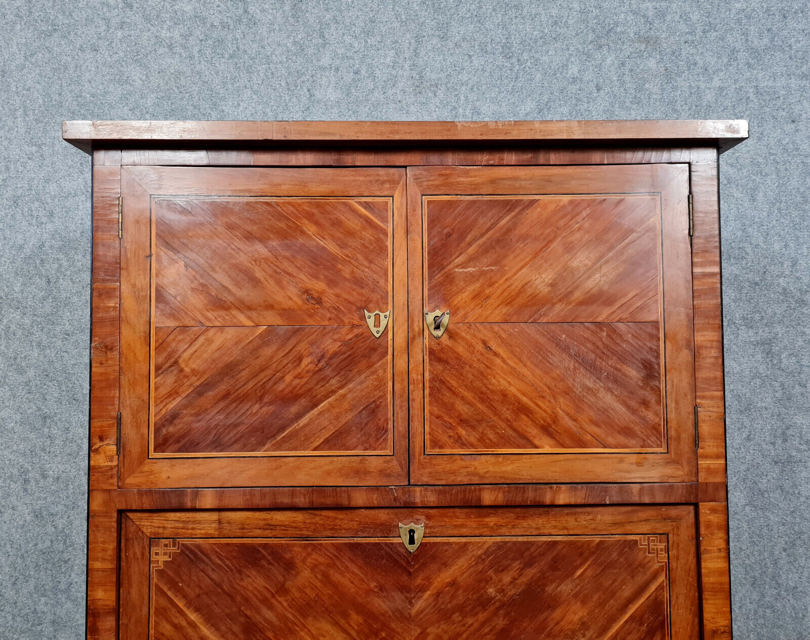 Secretary guillotine Louis XVI era in marquetry around 1760-1780