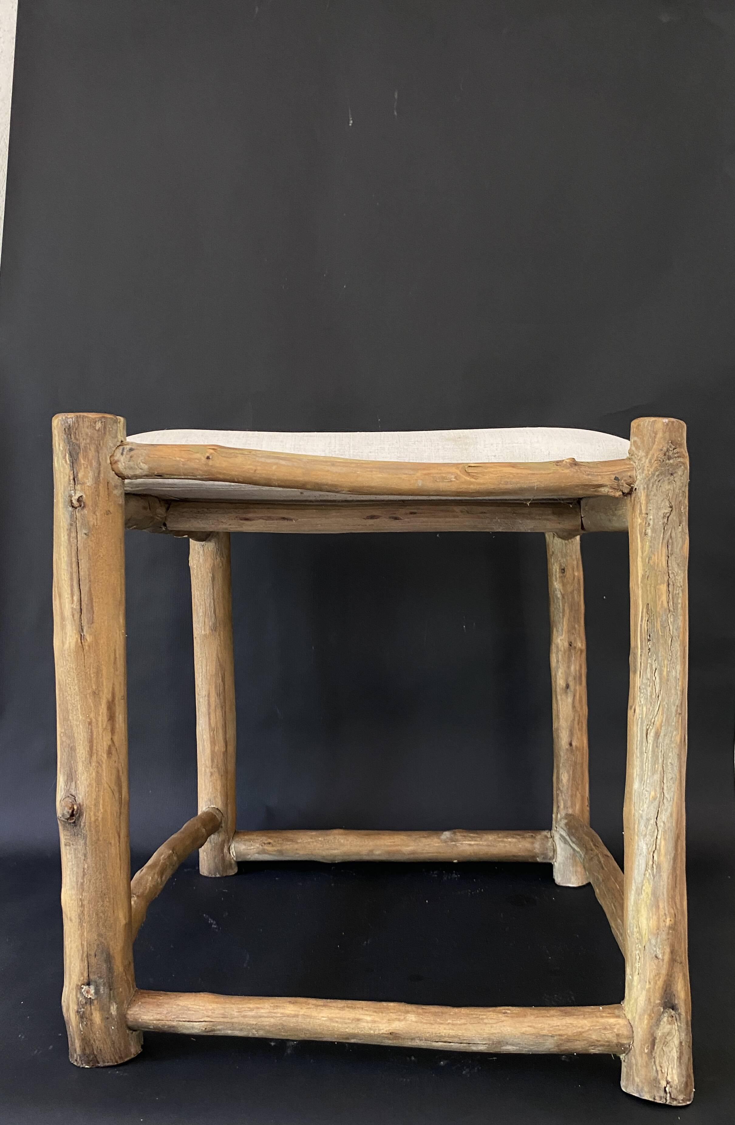 Pair of olive wood stools