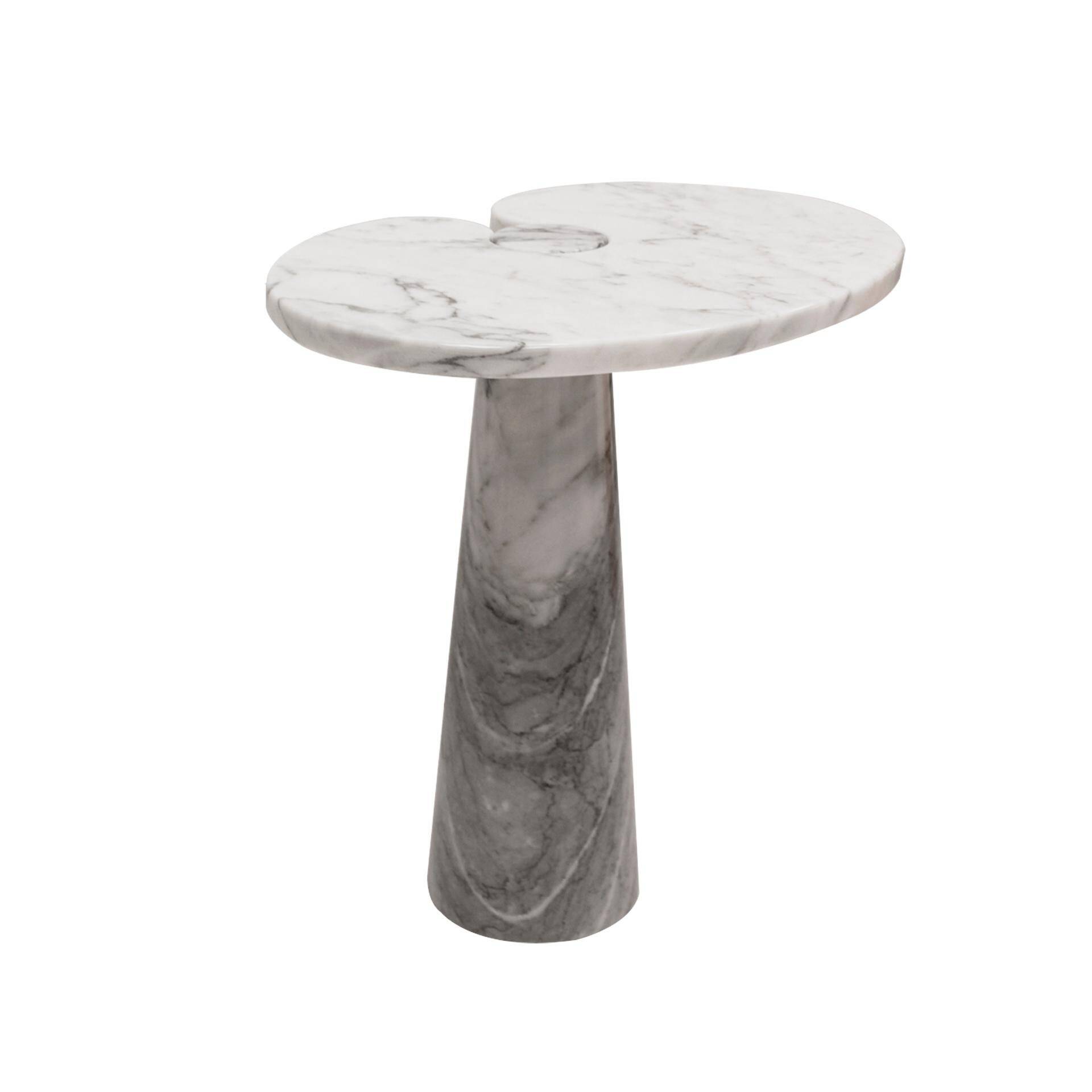 Original Angelo Mangiarotti Italian "Eros" Carrara Marble Side Tables