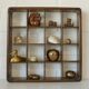 Vintage wooden wall knick knack shelf / shadow box / Gianfranco Frattini