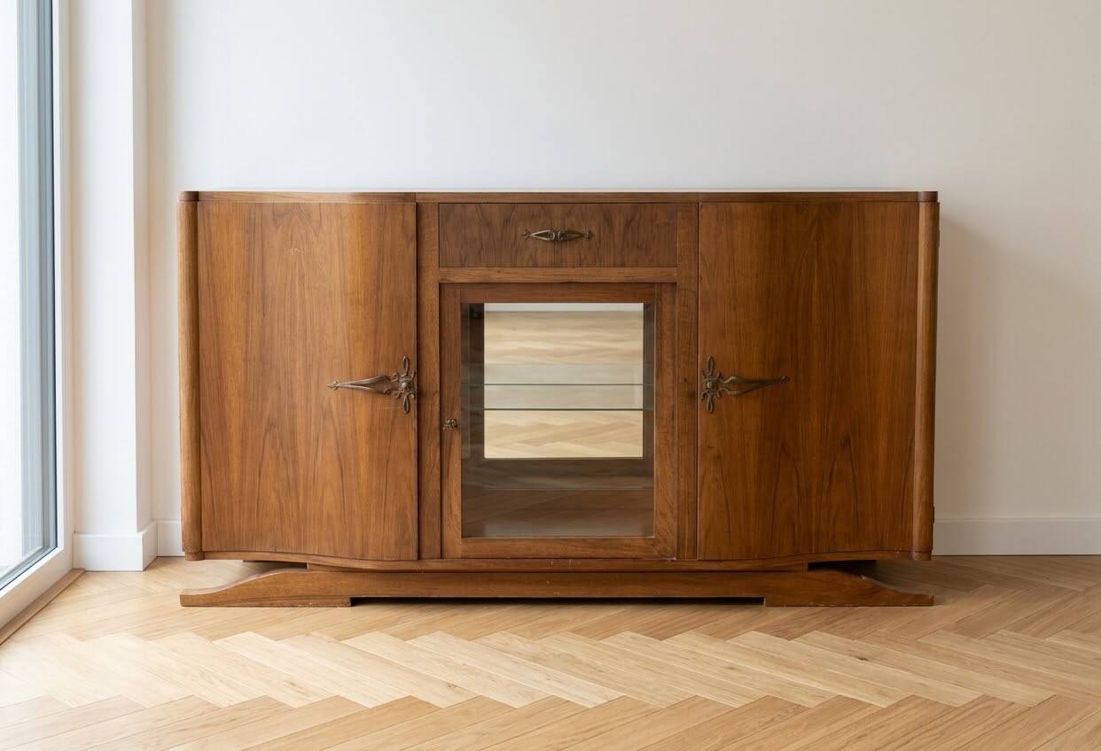 Art Deco enfilade from the 1930s in walnut.